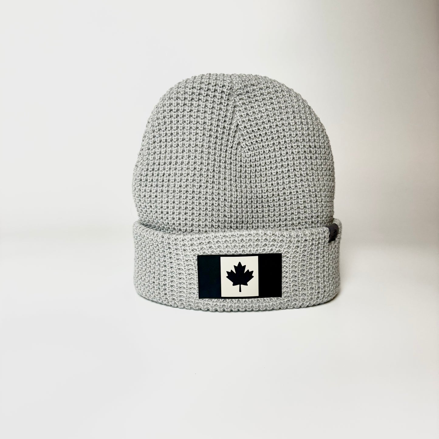 The Merino Waffle Beanie - Canadian Flag