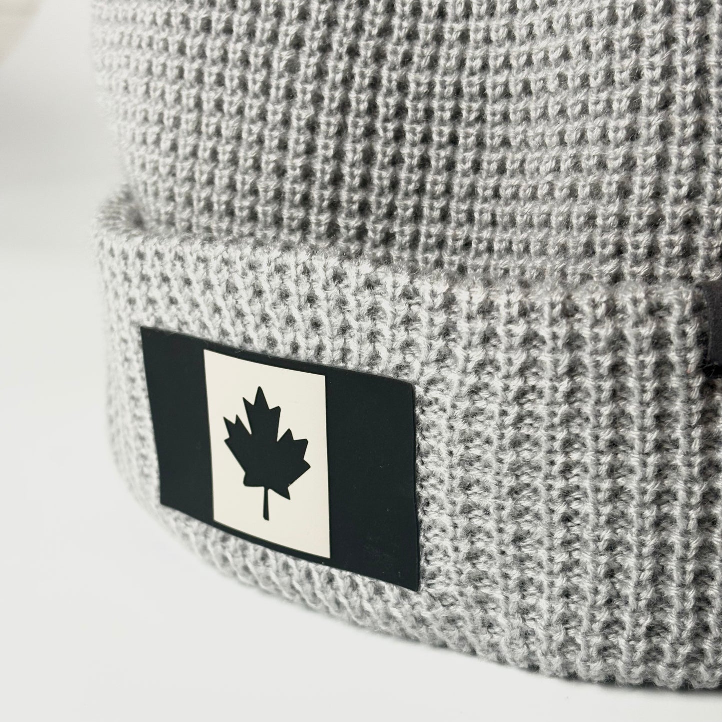 The Merino Waffle Beanie - Canadian Flag